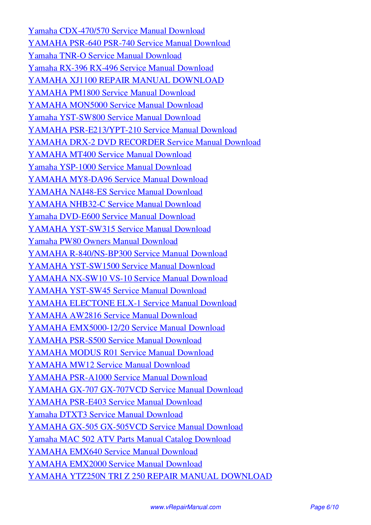 ... Yamaha Receiver RX-V992 pdf page preview ...