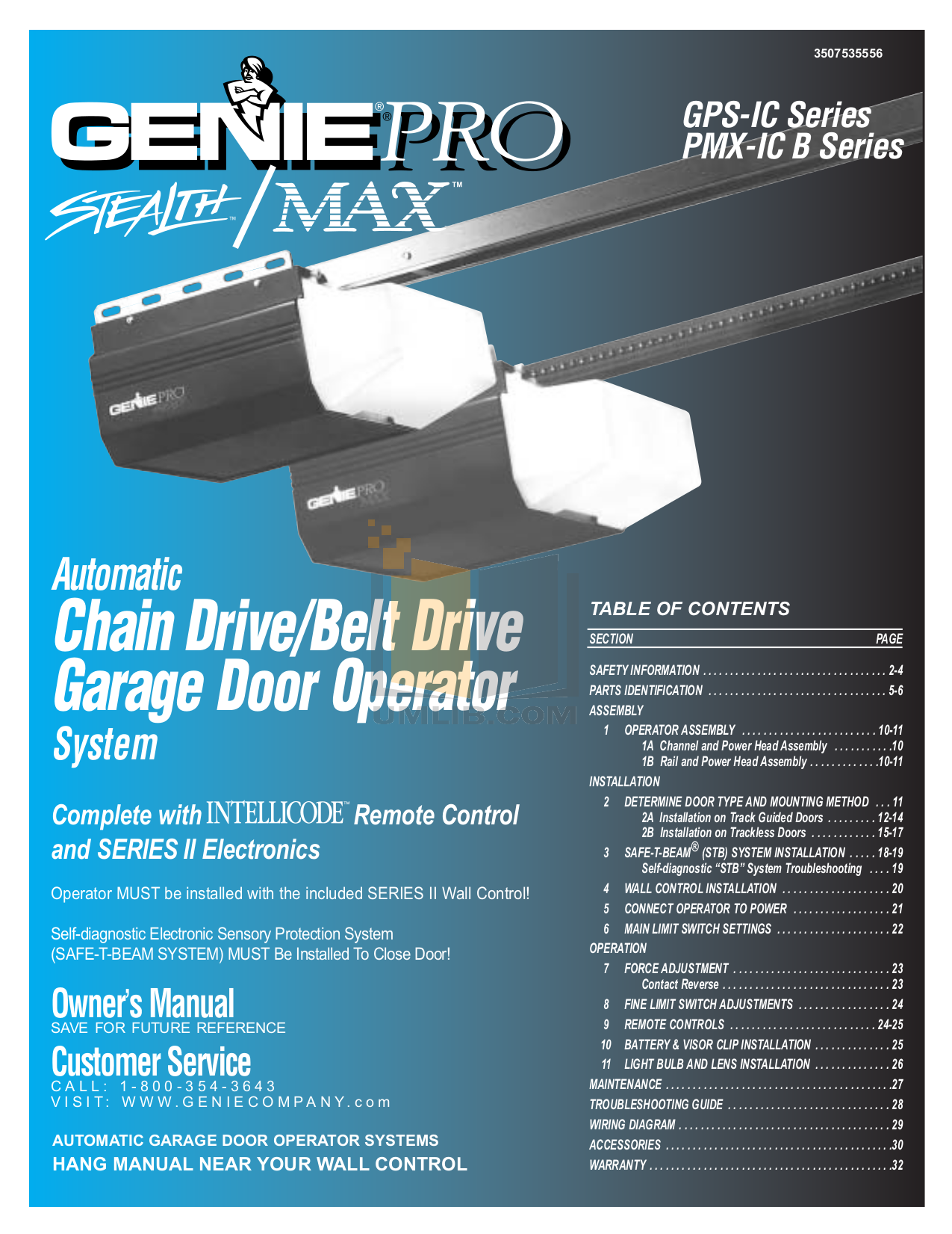 Download Free Pdf For Genie Promax Garage Door Opener Other Manual