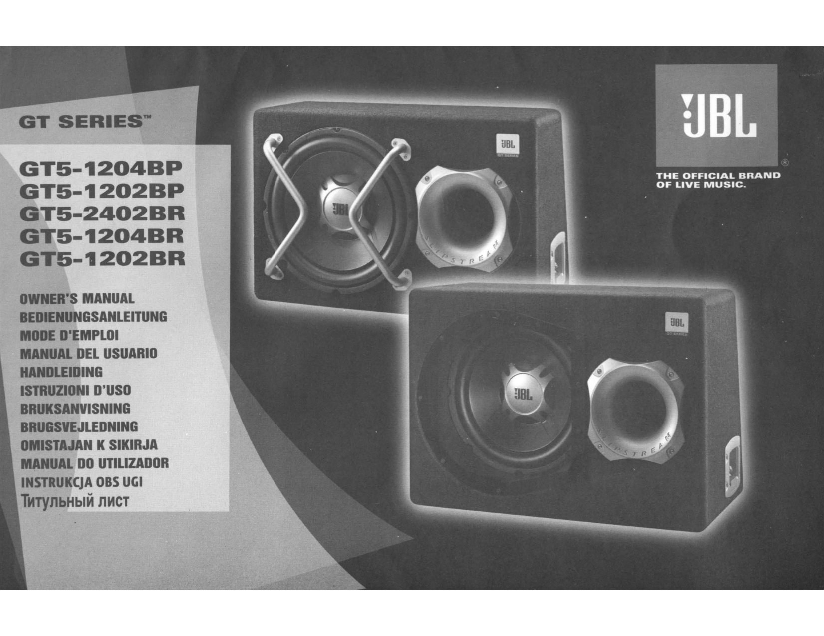 pdf for JBL Speaker GT5-2402BR manual