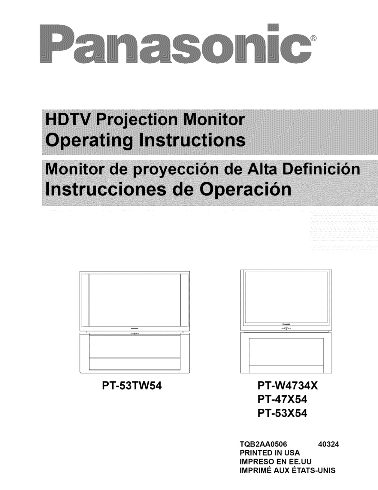 pdf for Panasonic TV PT-53X54 manual