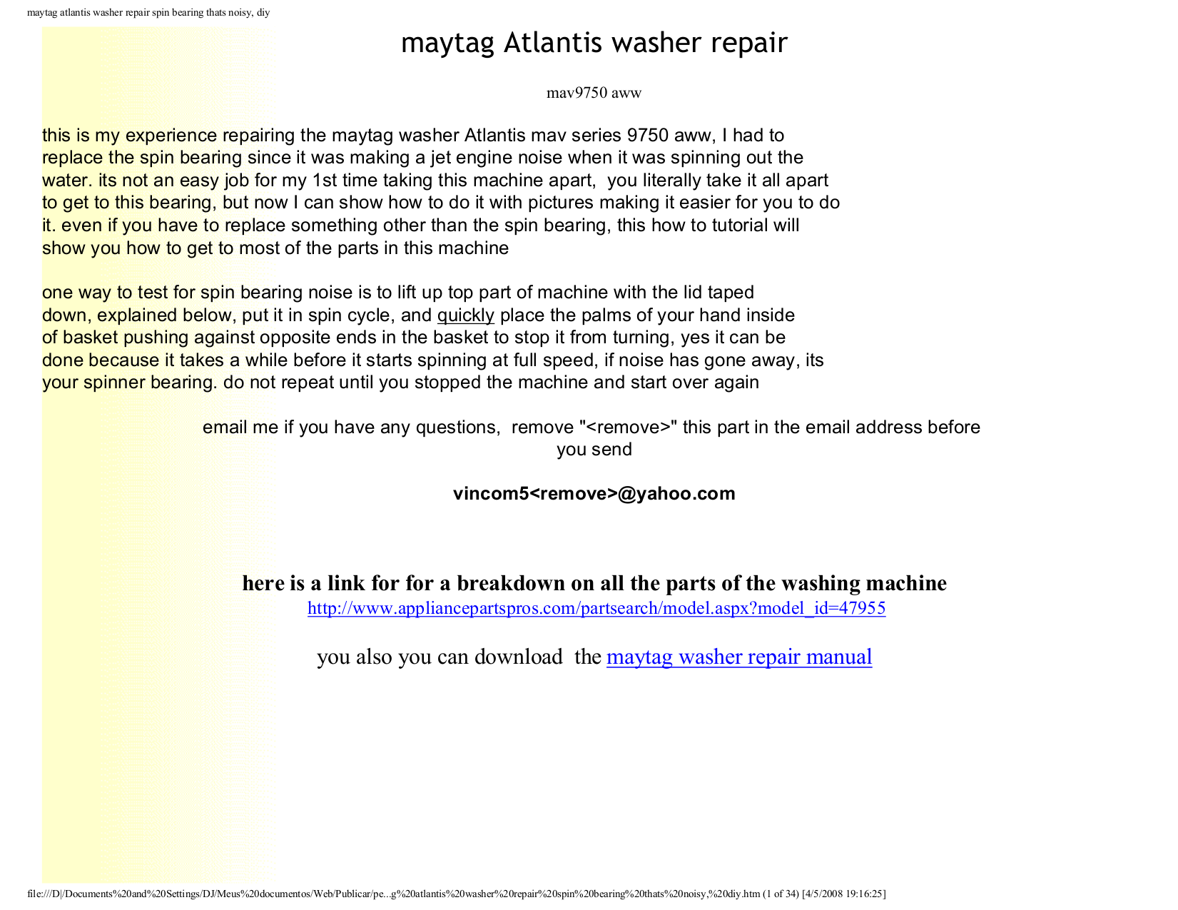 Maytag atlantis washer manual remove agitator in washing