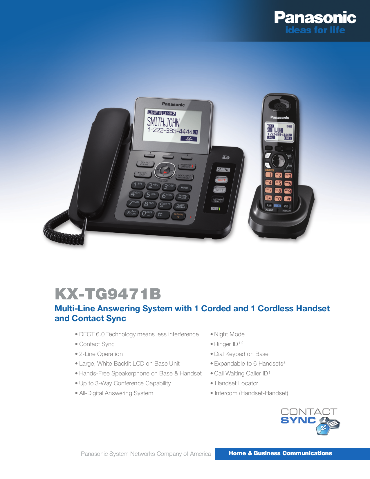 pdf for Panasonic Telephone KX-TG9471B manual
