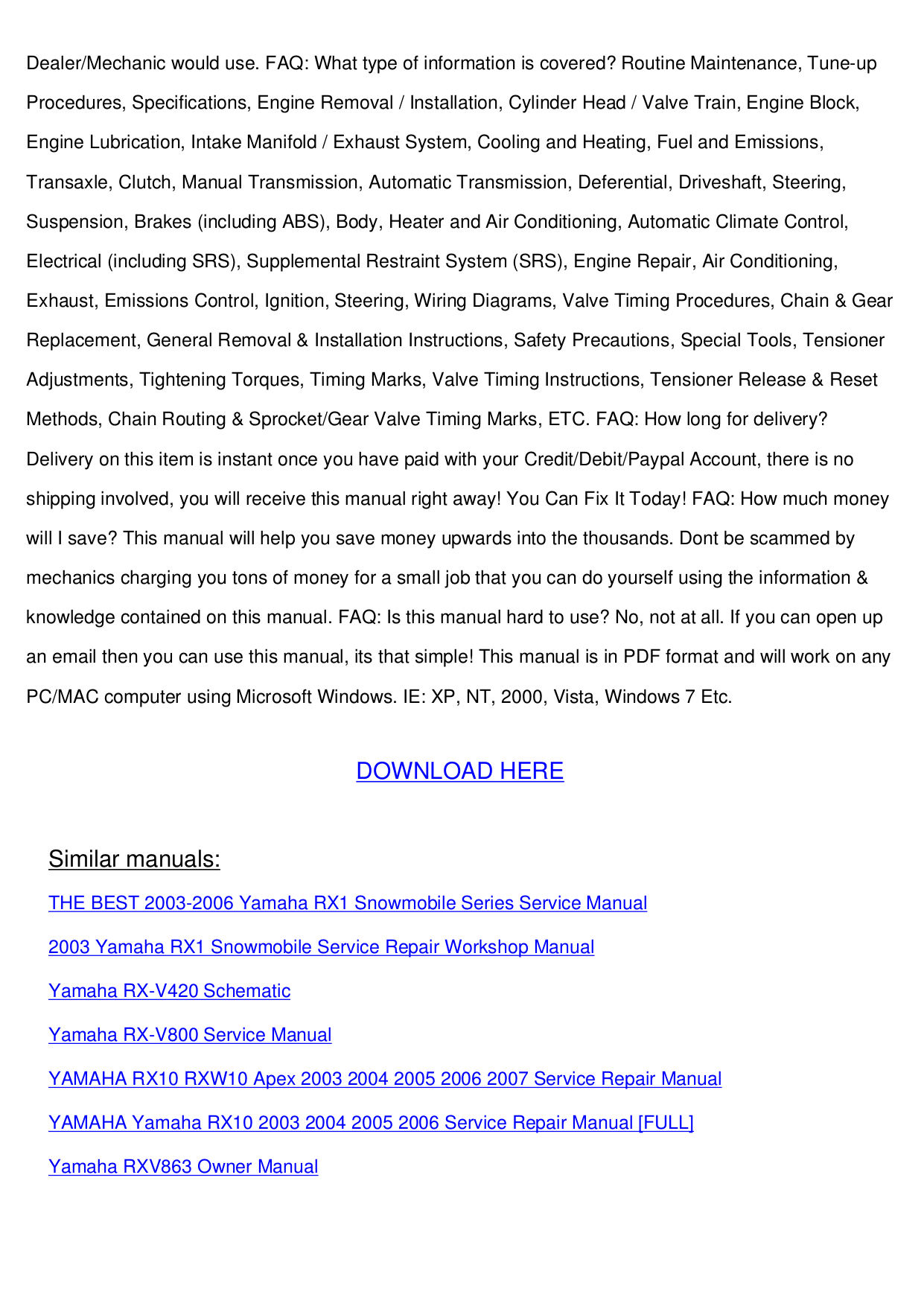 ... Yamaha Receiver RX-V390RDS pdf page preview ...