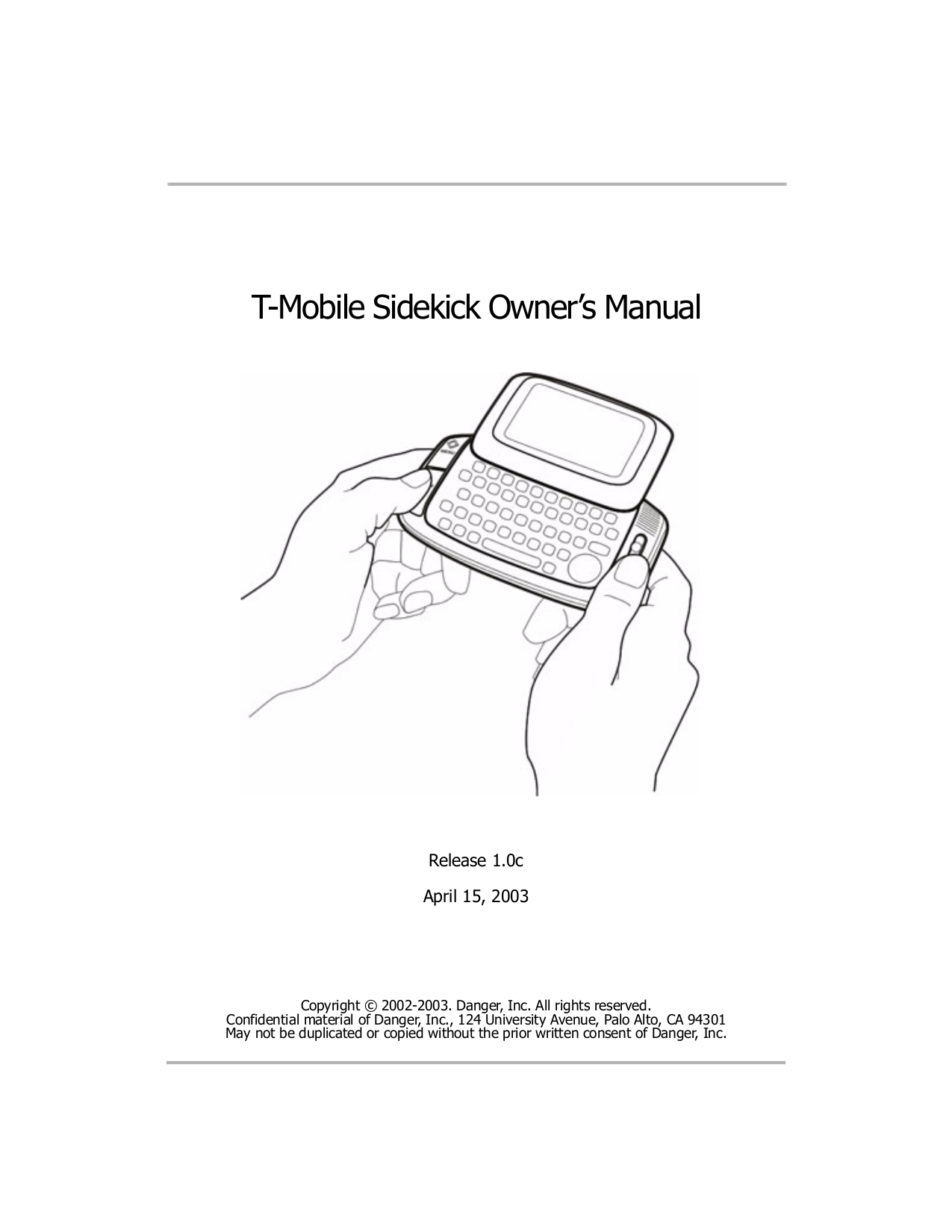 pdf for T-Mobile Cell Phone Sidekick manual