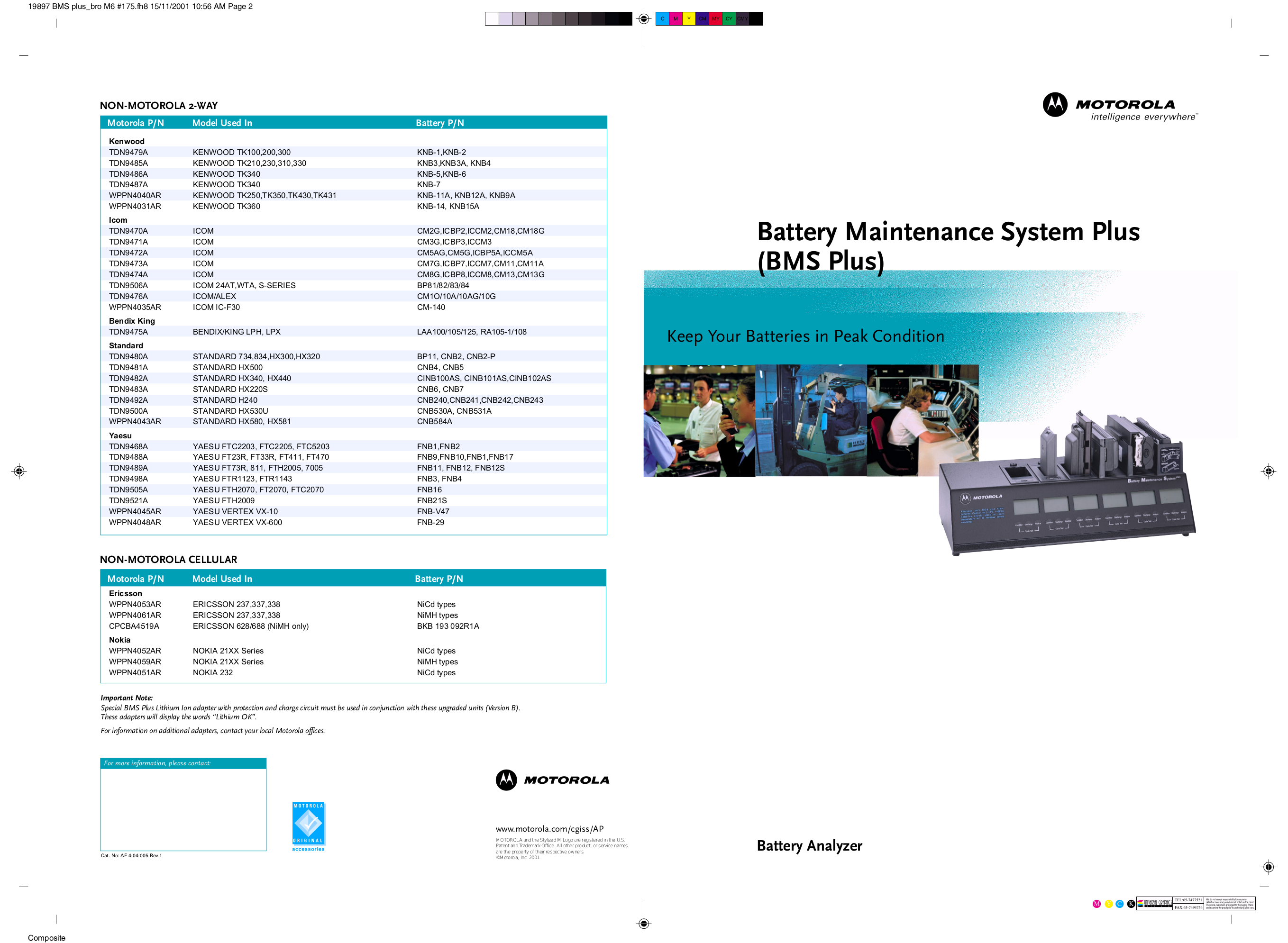 Motorola Battery Maintenance System Plus User Manual Motorola Battery Maintenance System Plus User Manual