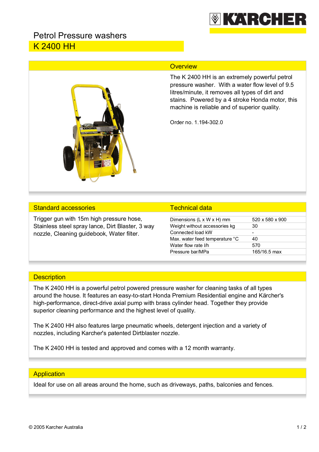 download-free-pdf-for-karcher-k-2400-hh-pressure-washers-other-manual