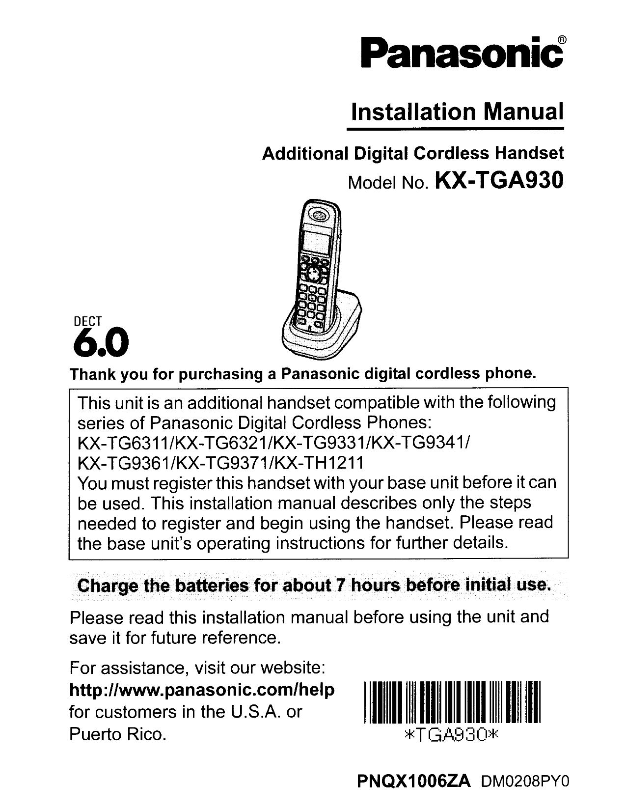 Manual For Panasonic Telephones Cordless