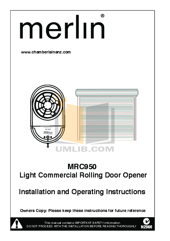 Garage Door Installation Manual Pdf