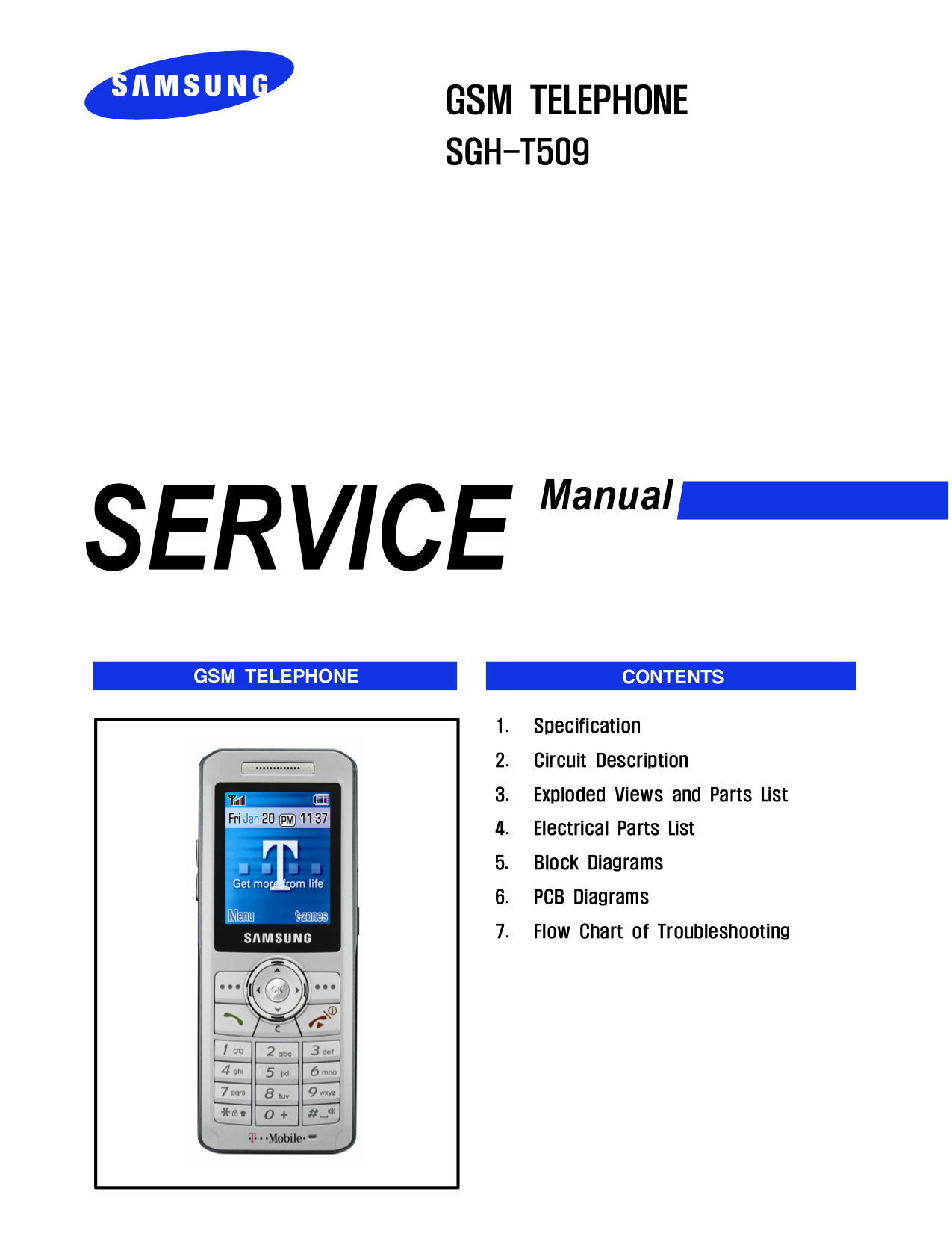 Download free pdf for Samsung SGH-T509 Cell Phone manual