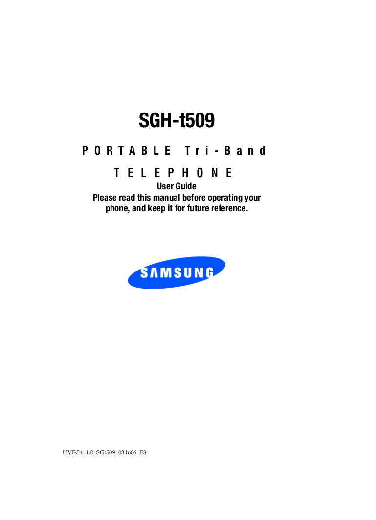 pdf for Samsung Cell Phone SGH-T509 manual