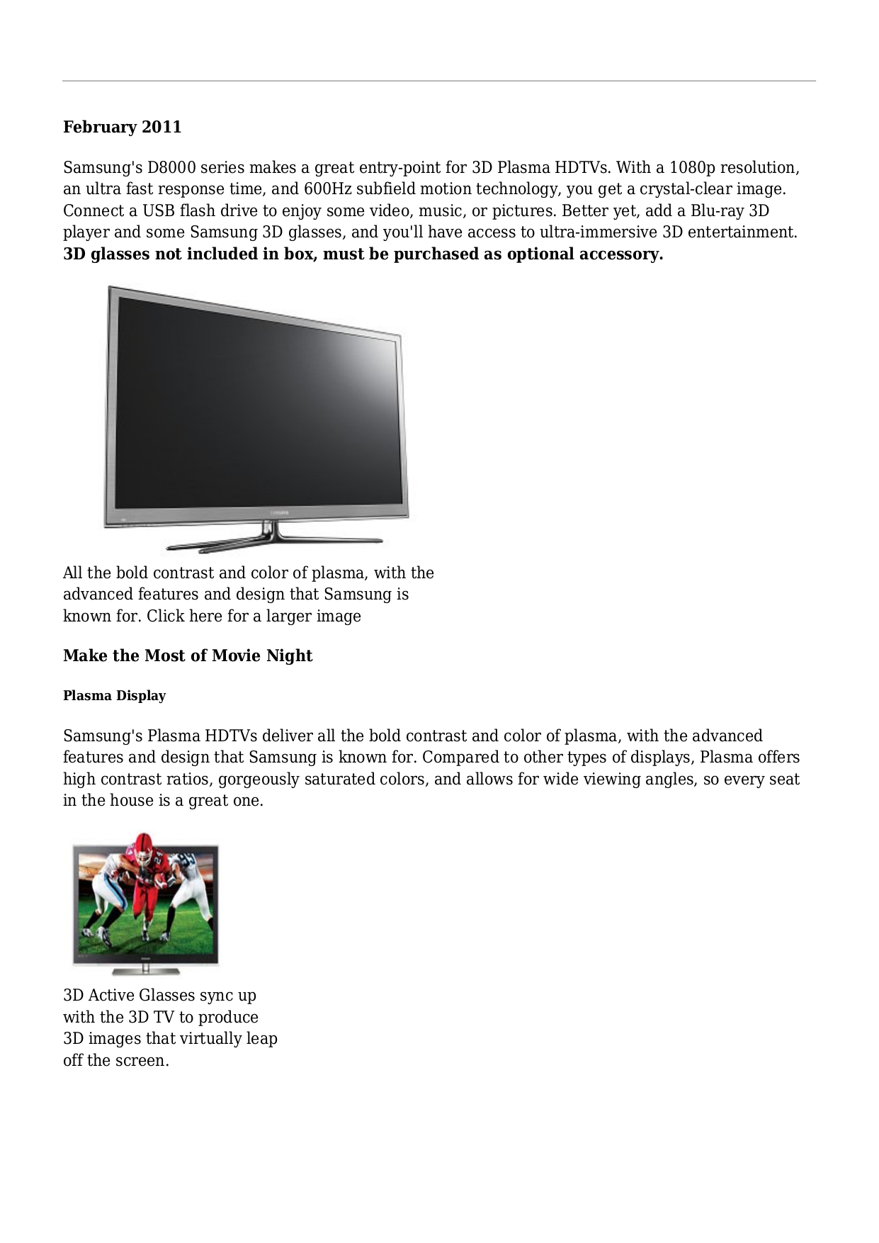 ... Samsung Plasma TV PN64D8000 pdf page preview ...