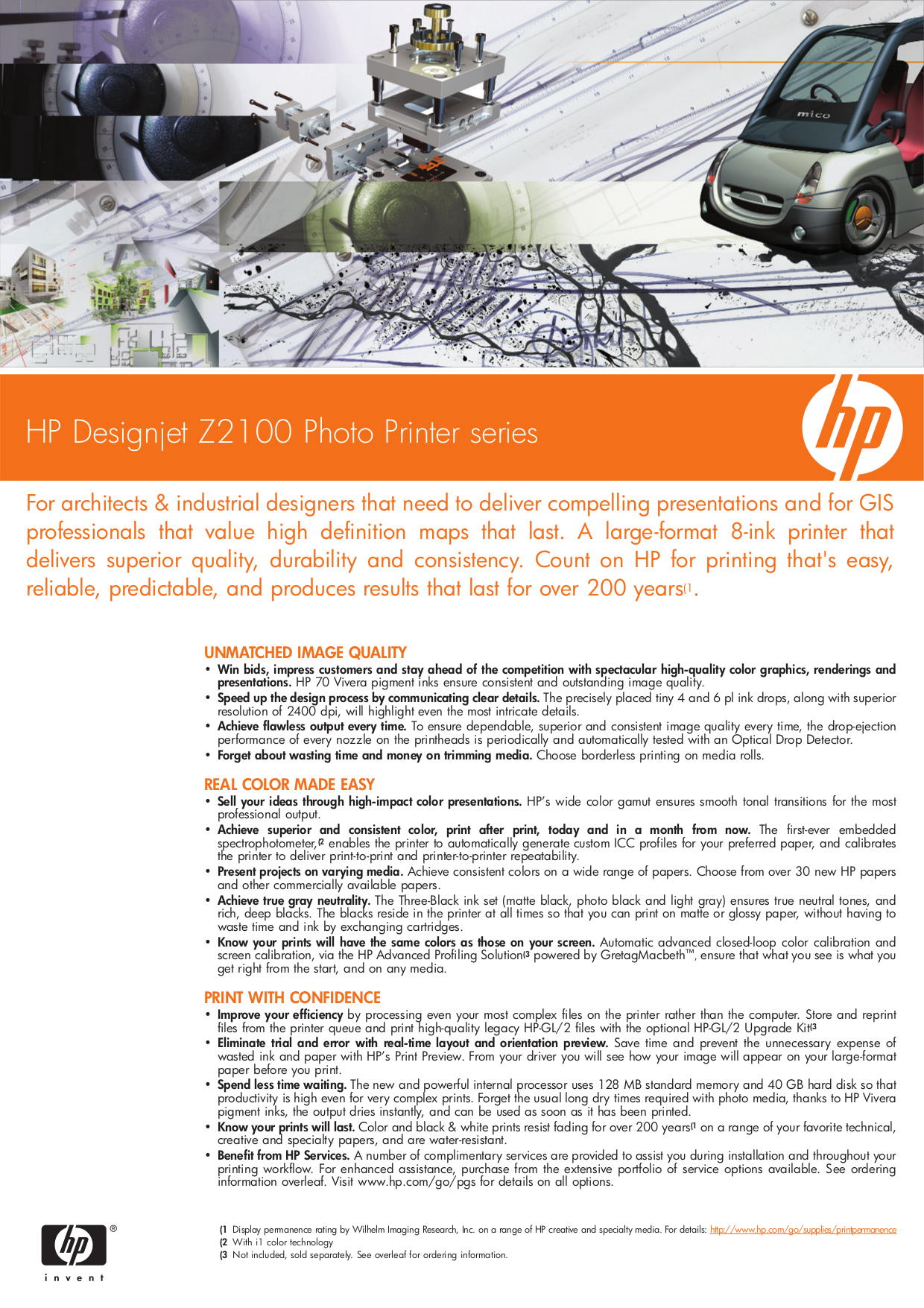 pdf for HP Printer Designjet Z2100 manual
