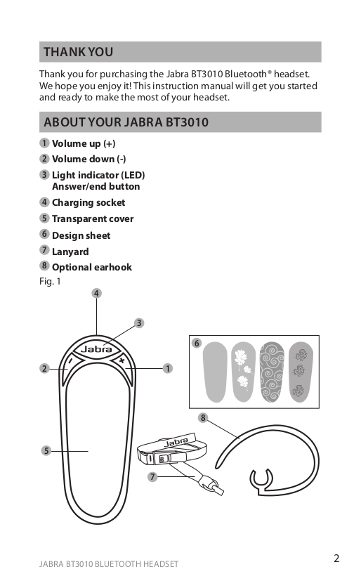 PDF manual for Jabra Headset BT135