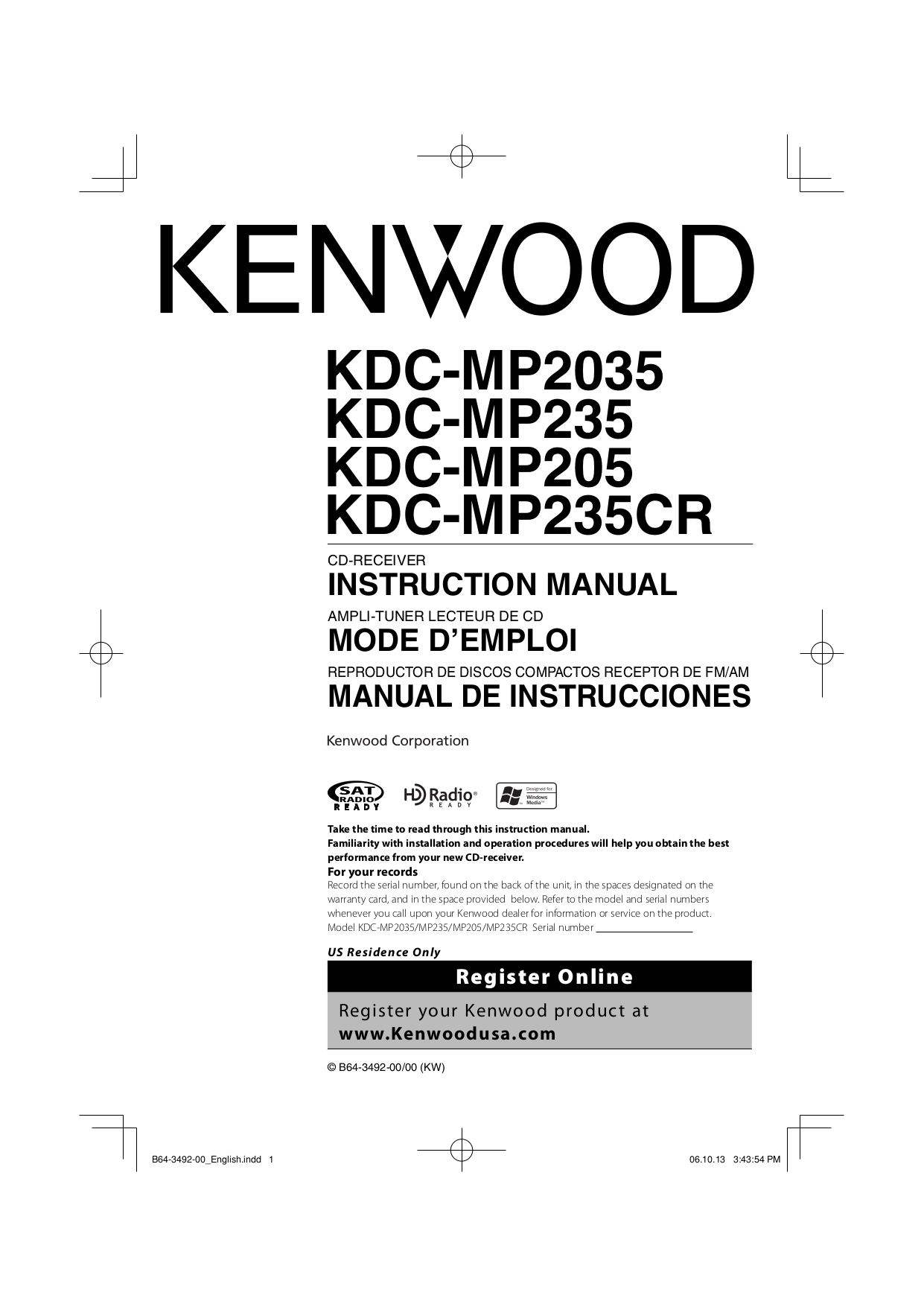 Download free pdf for Kenwood KDC-205 Car Receiver manual kdc mp245 wiring 