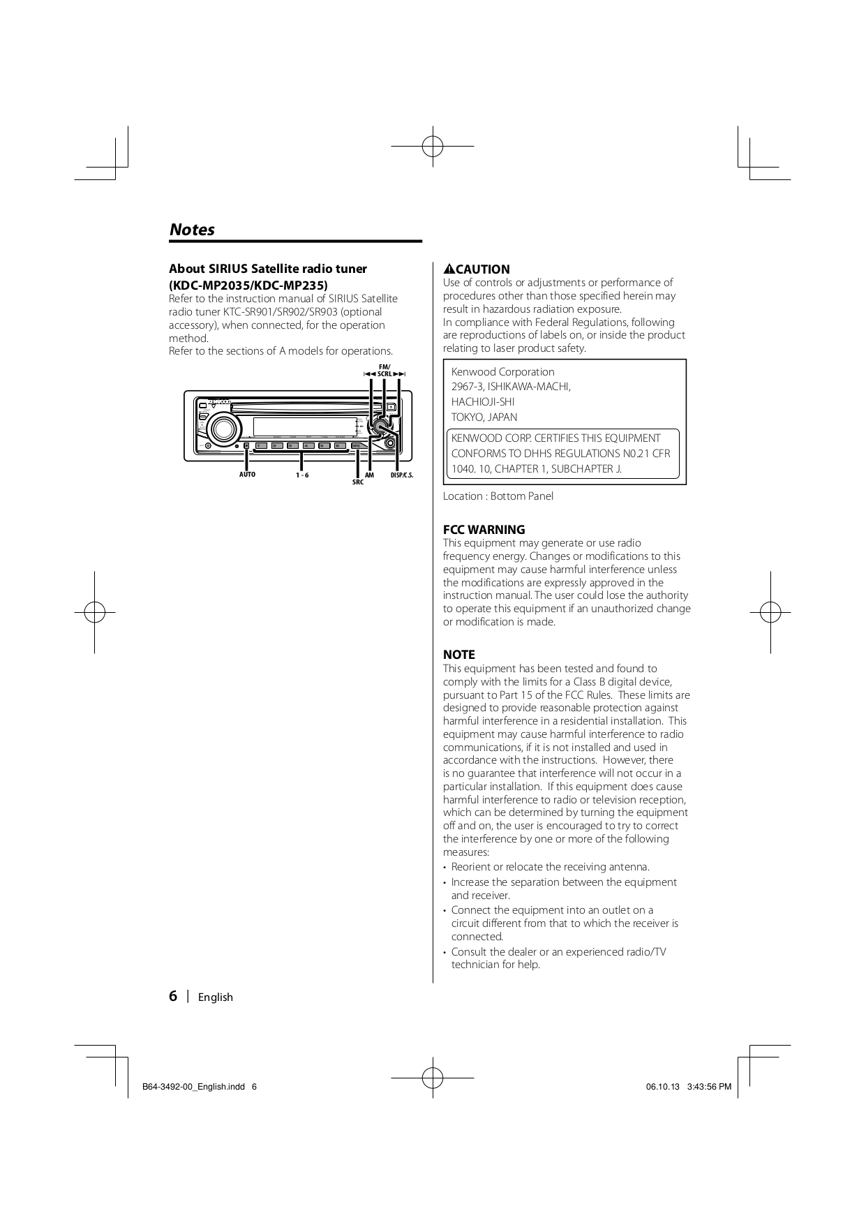 ... Kenwood Car Receiver KDC-205 pdf page preview ...
