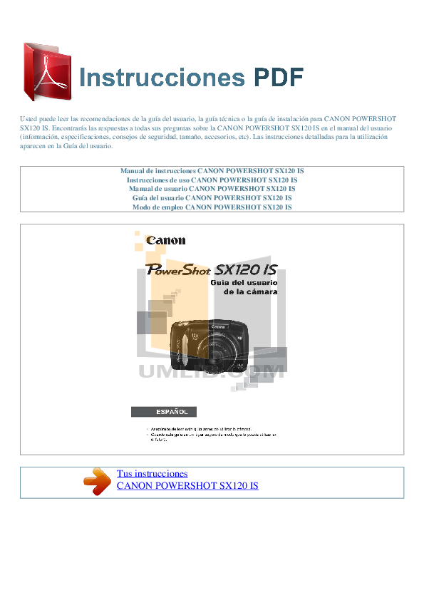 Canon Powershot Sx120 Is User Manual Pdf