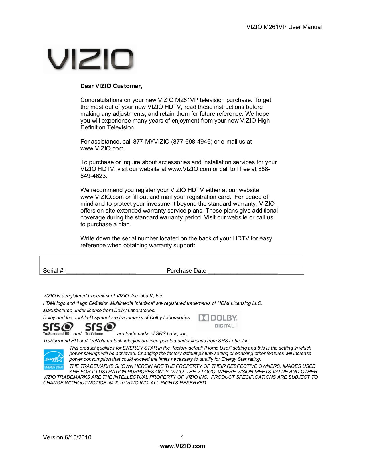 vizio vw32l hdtv20a user manual Array - download free pdf for vizio l15 tv  manual rh umlib com