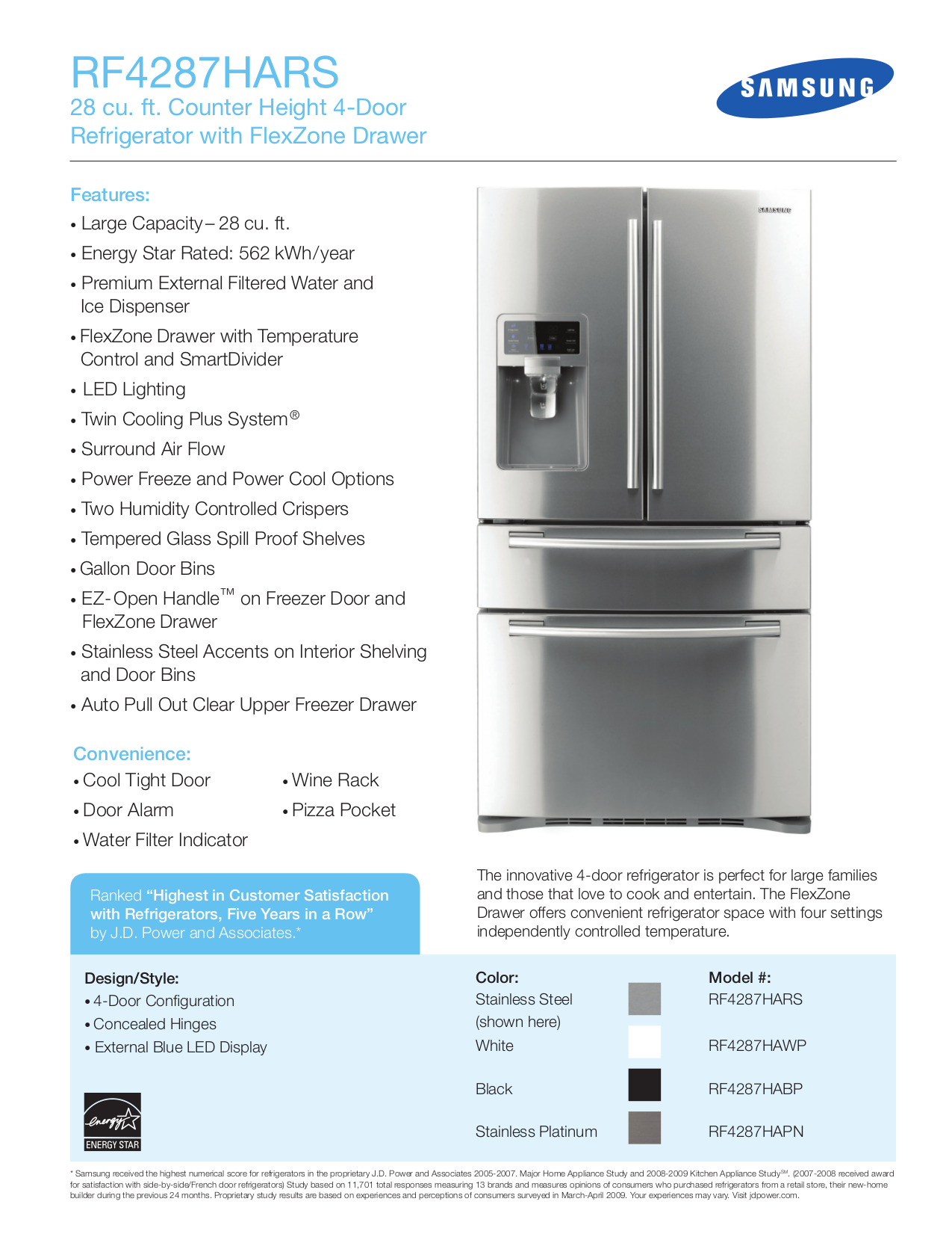 Download free pdf for Samsung RF4287HA Refrigerator manual