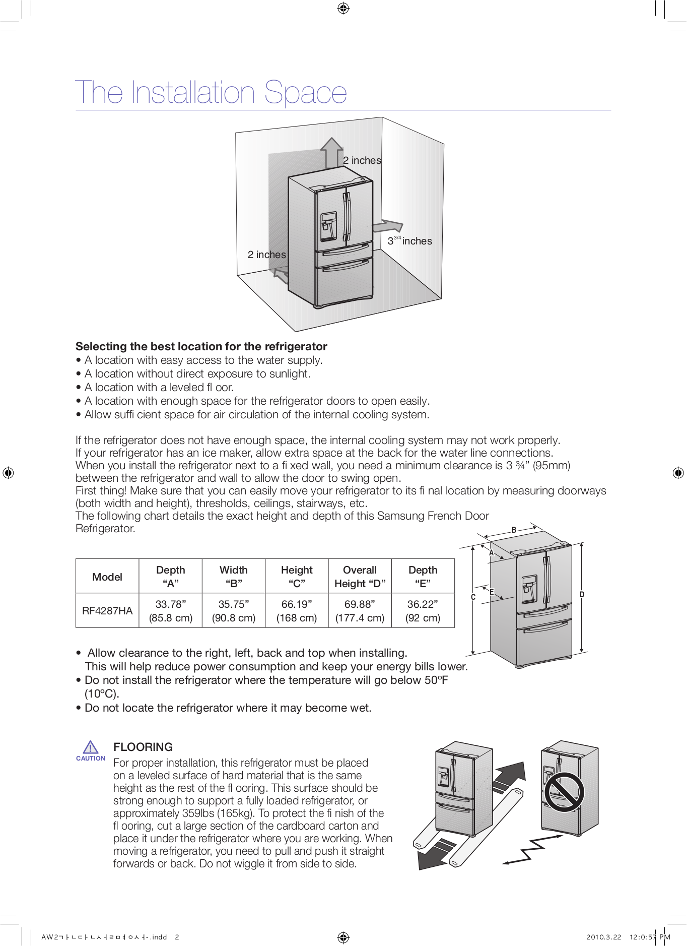 PDF manual for Samsung Refrigerator RF4287HA