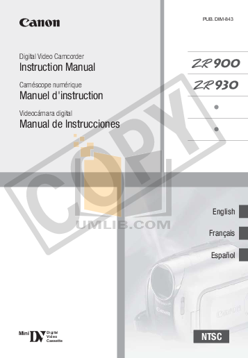 CANON ZR900 MANUAL PDF