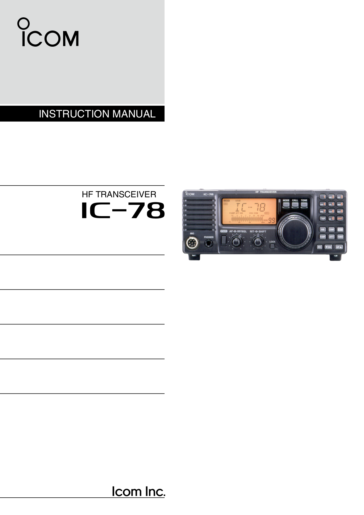 Icom 706 Mk2 G Manual Download Icom 706 Mk2 G Manual Download
