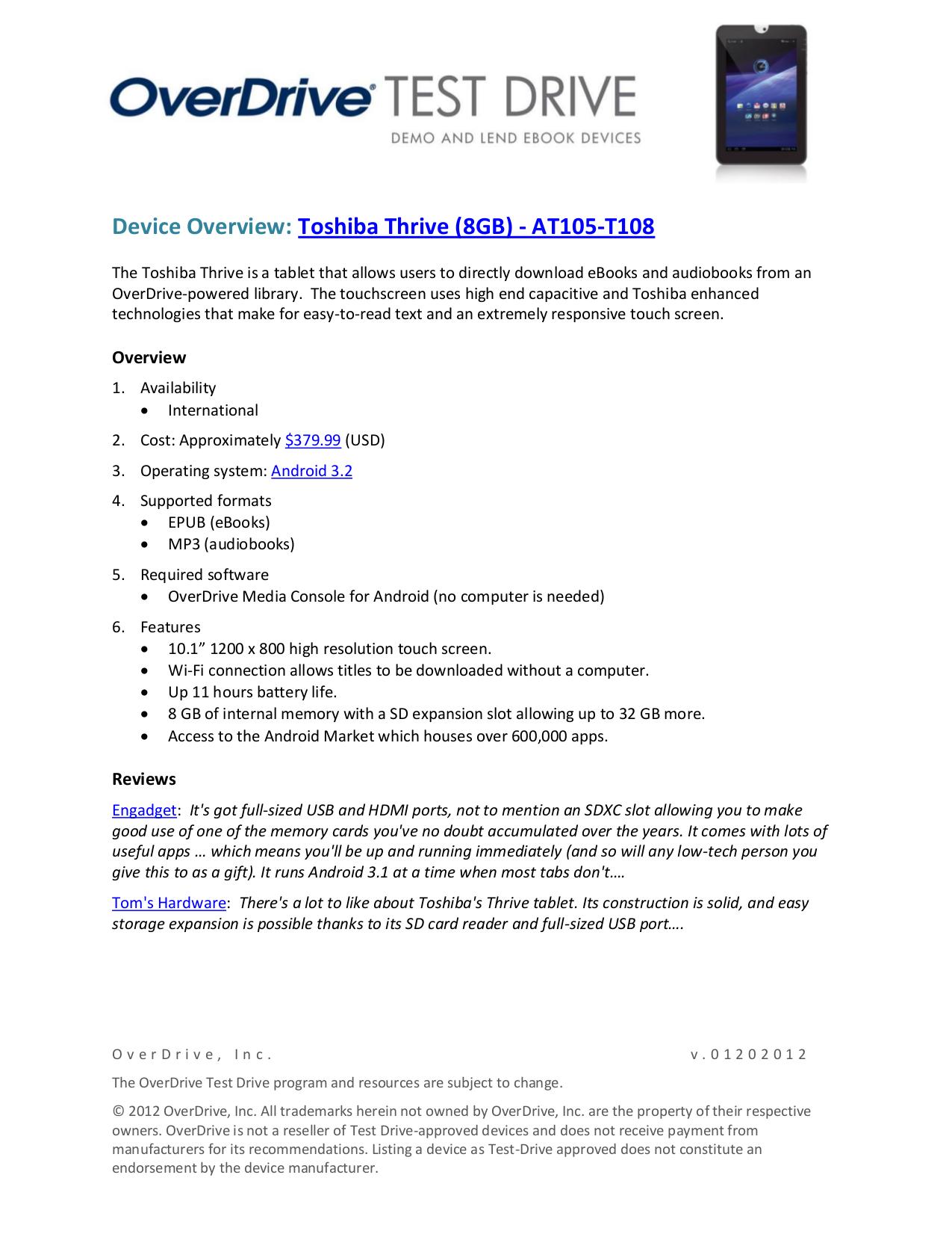 click to preview Array - download free pdf for toshiba thrive 10 1 8gb  tablet manual rh umlib com