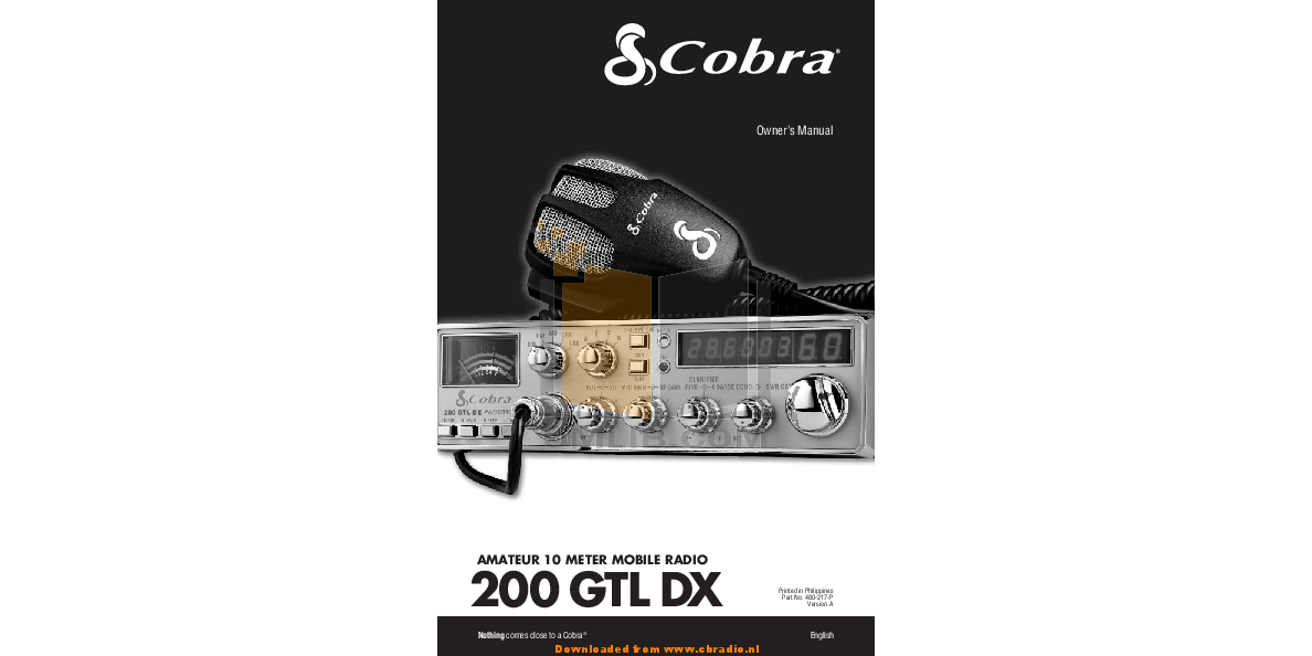 Cobra Two Way Radios Manual
