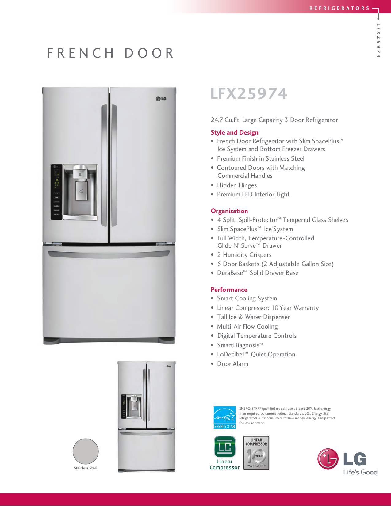 Download free pdf for LG LFX25974 Refrigerator manual