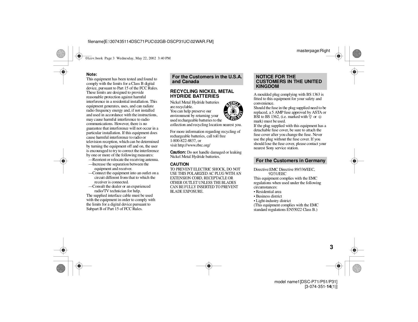 ... Sony Digital Camera Cybershot,Cyber-shot DSC-P31 pdf page preview ...