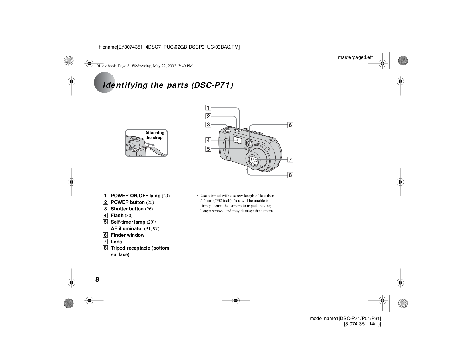 ... Sony Digital Camera Cybershot,Cyber-shot DSC-P31 pdf page preview