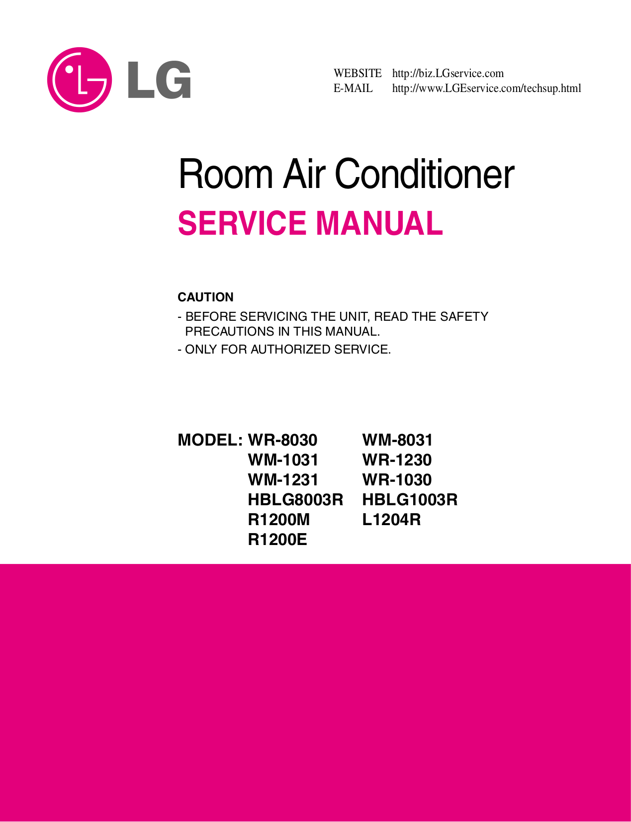 pdf for LG Air Conditioner L1204R manual