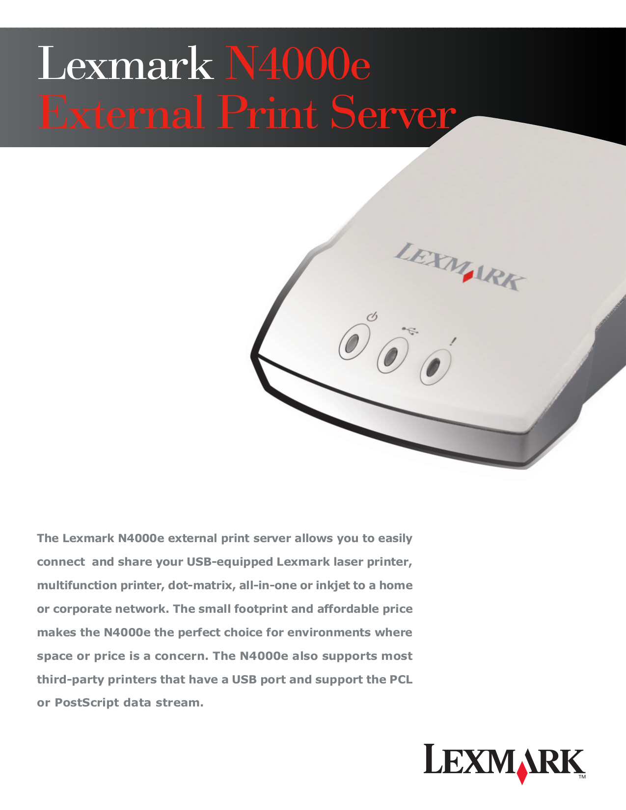 pdf for Lexmark Multifunction Printer N4000e manual
