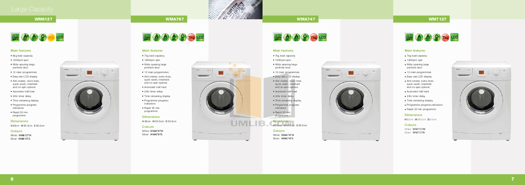 ... Beko Washer WMXD760 pdf page preview ...