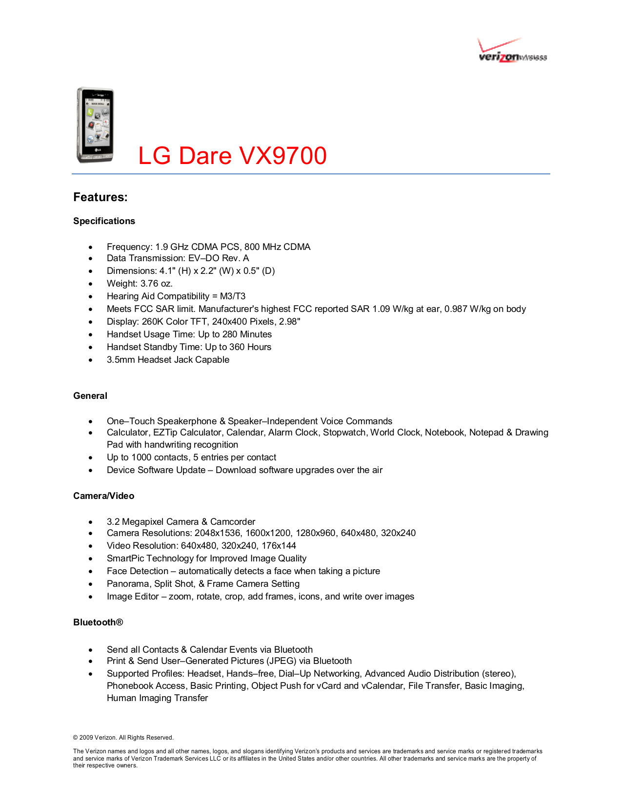 pdf for LG Cell Phone enV manual