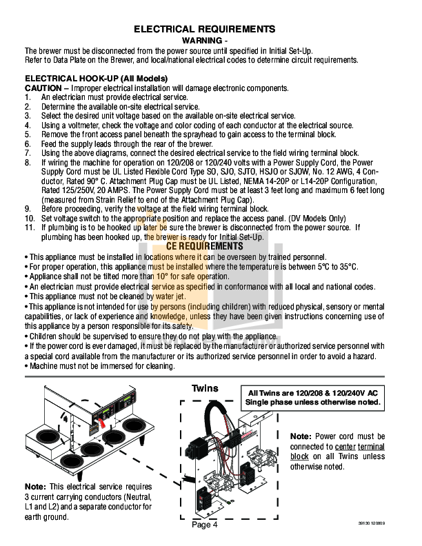 PDF manual for Bunn Coffee Maker CDBC TWIN APS