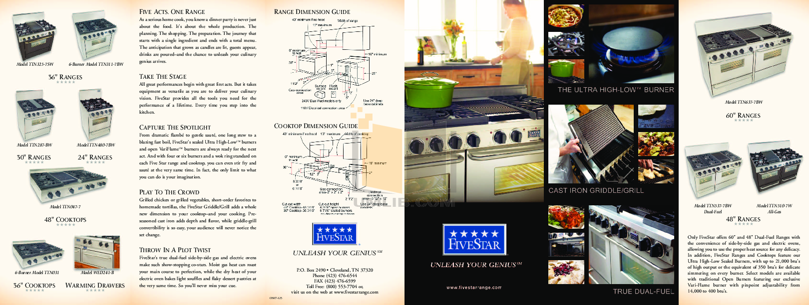 Download Free Pdf For Fivestar Ttn480 7bsw Range Manual