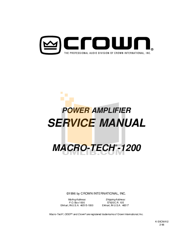 Crown Power Tech 2 Manual