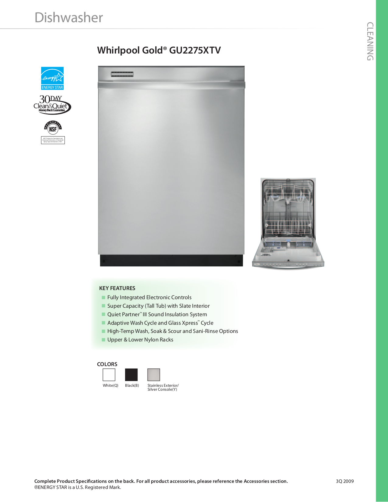 Download Free Pdf For Whirlpool Gold Gu2275xtv Dishwasher