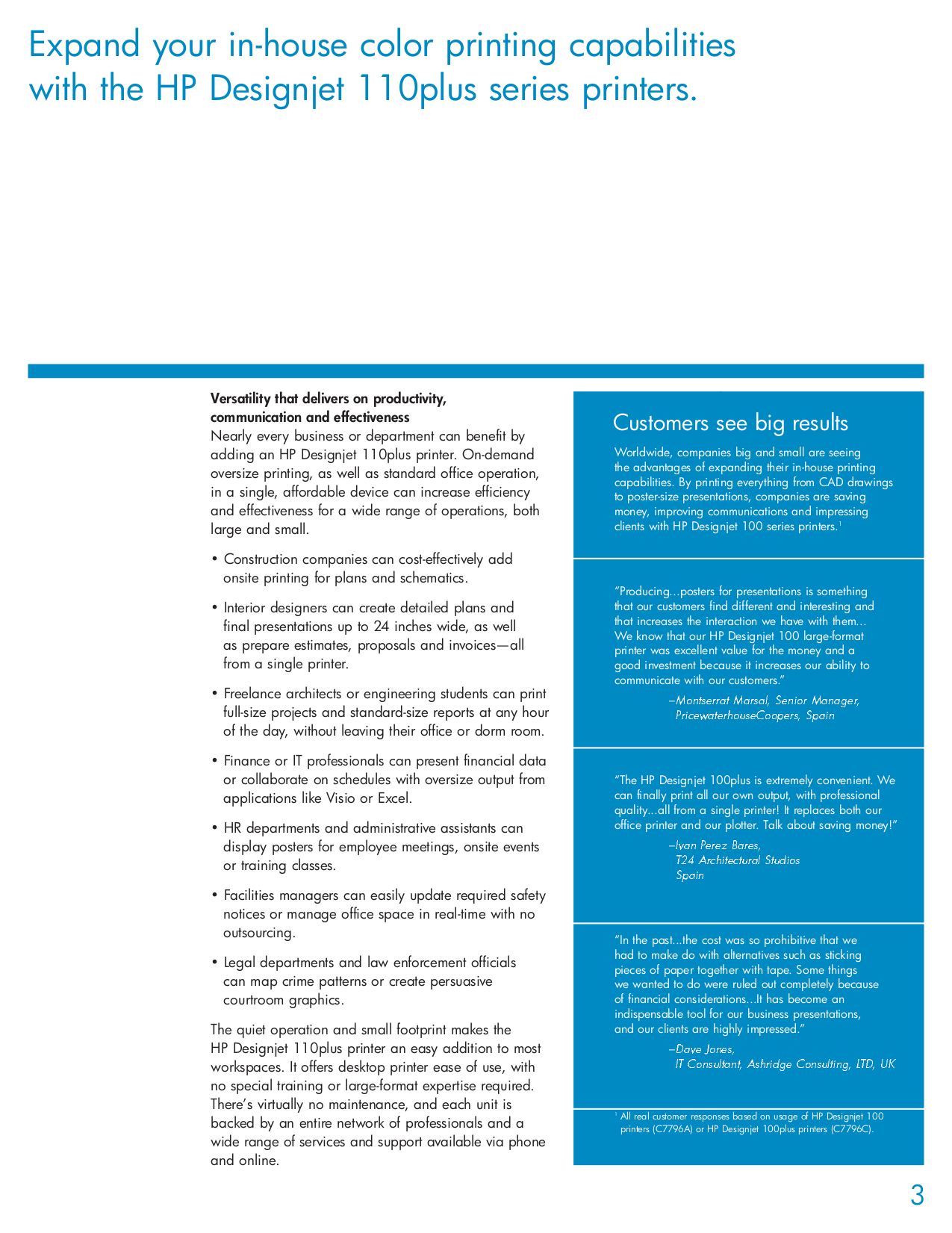 ... HP Printer Designjet 110plus nr pdf page preview ...