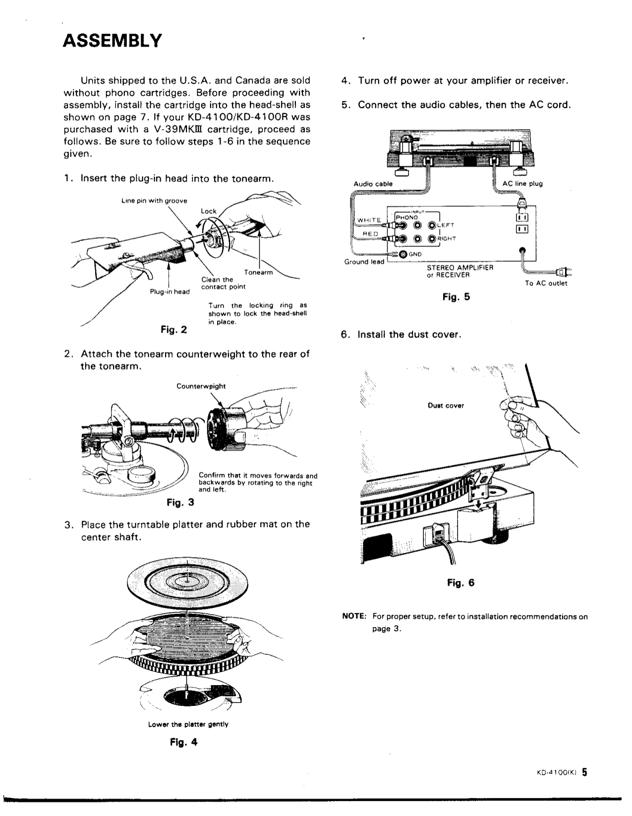 PDF manual for Kenwood Turntable KD4100R