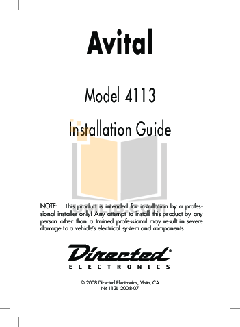 Avistart 4000 Installation Manual