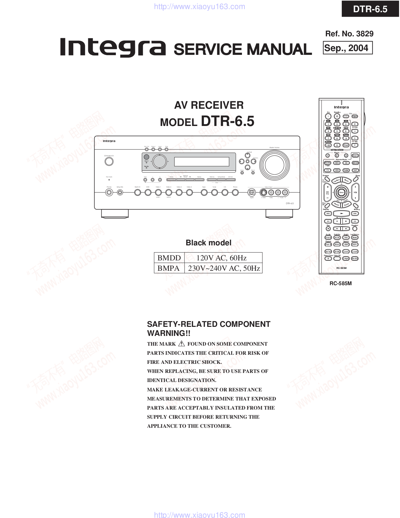 Download free pdf for Integra DTR6.5 Receiver manual