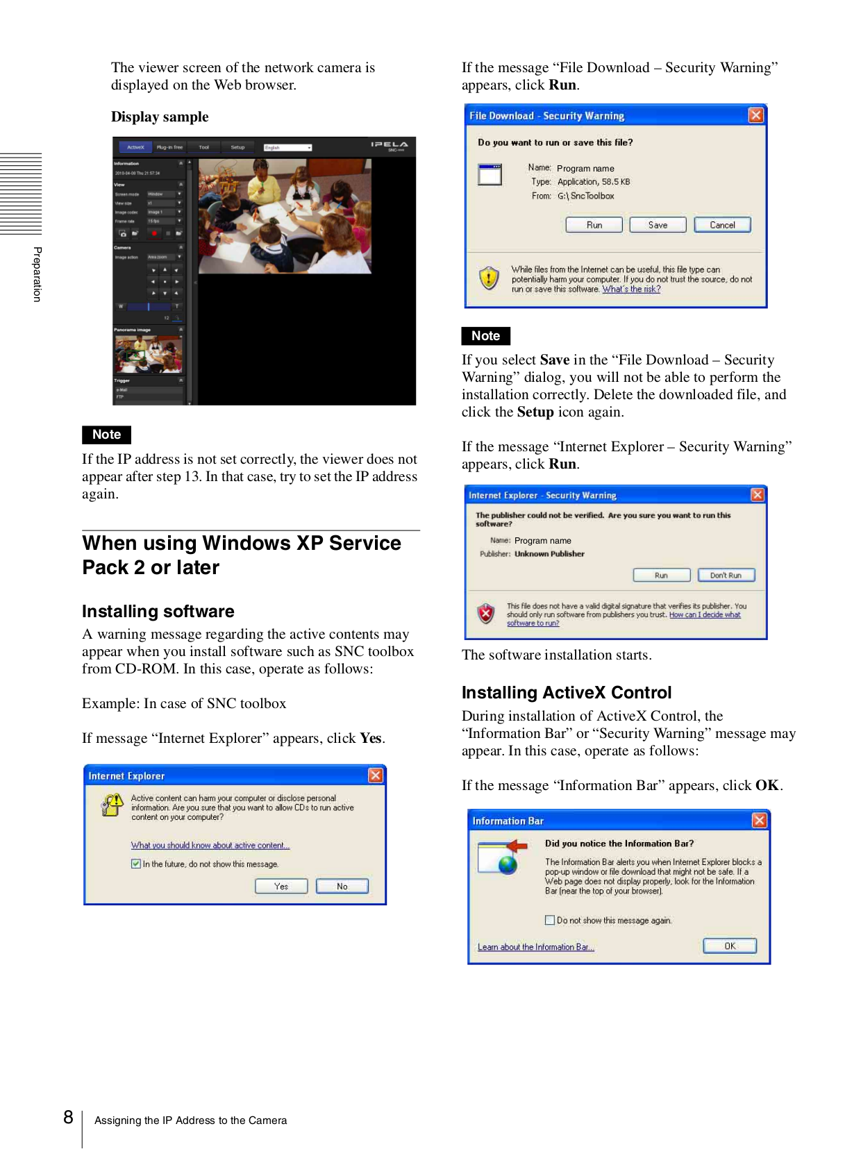... Sony Security Camera IPELA SNC-CH210 pdf page preview