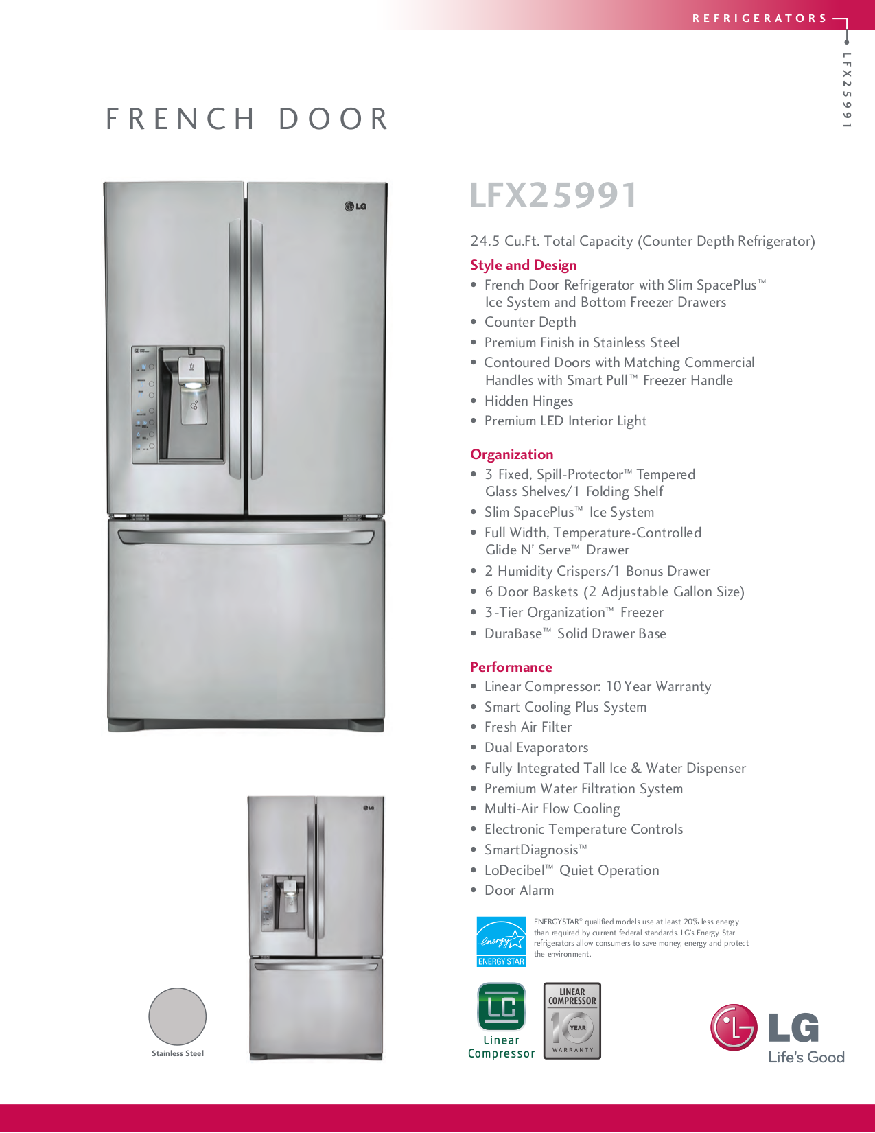 PDF manual for LG Refrigerator LFX25991ST