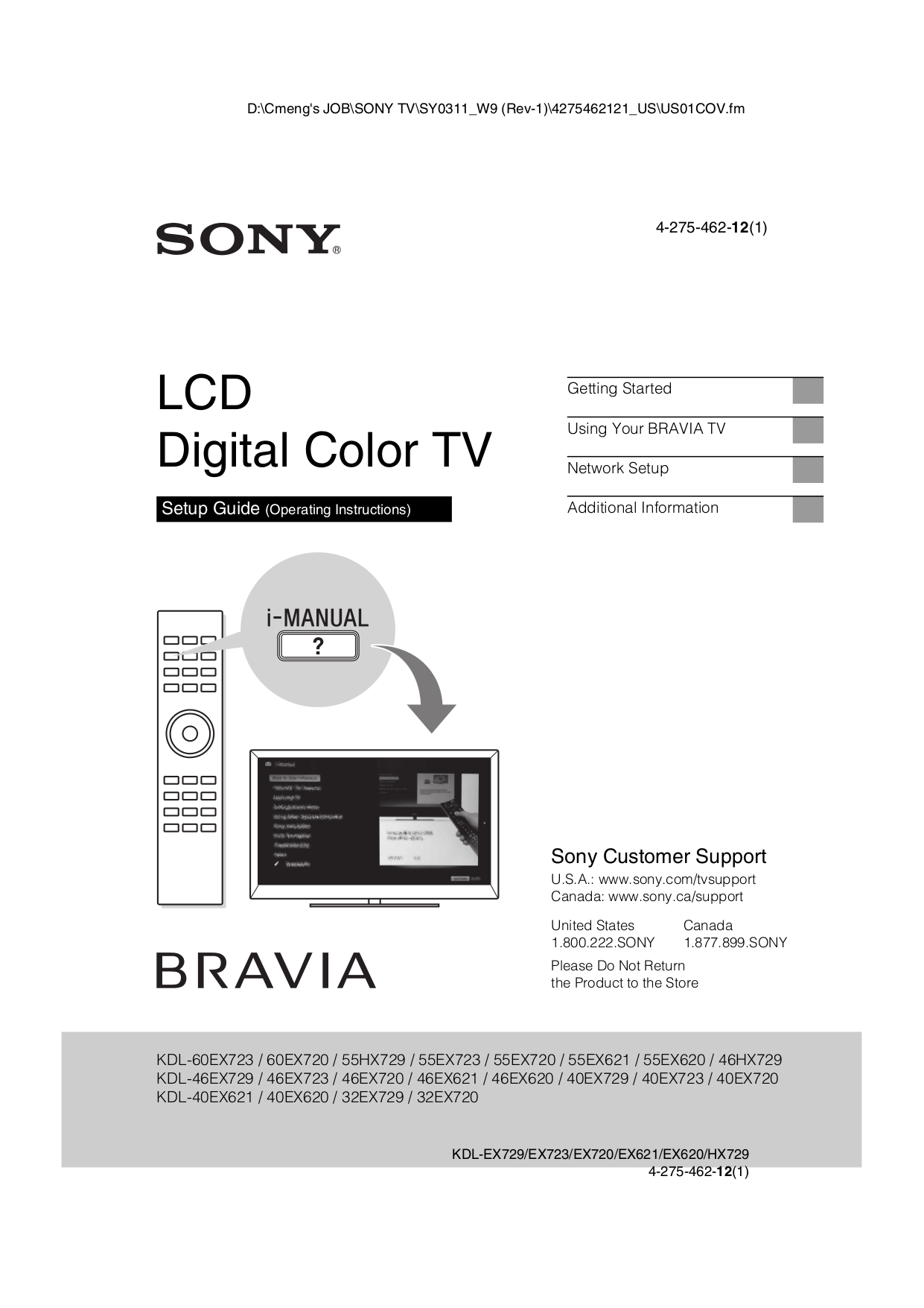 sony tv help guide Sony tv manual book.