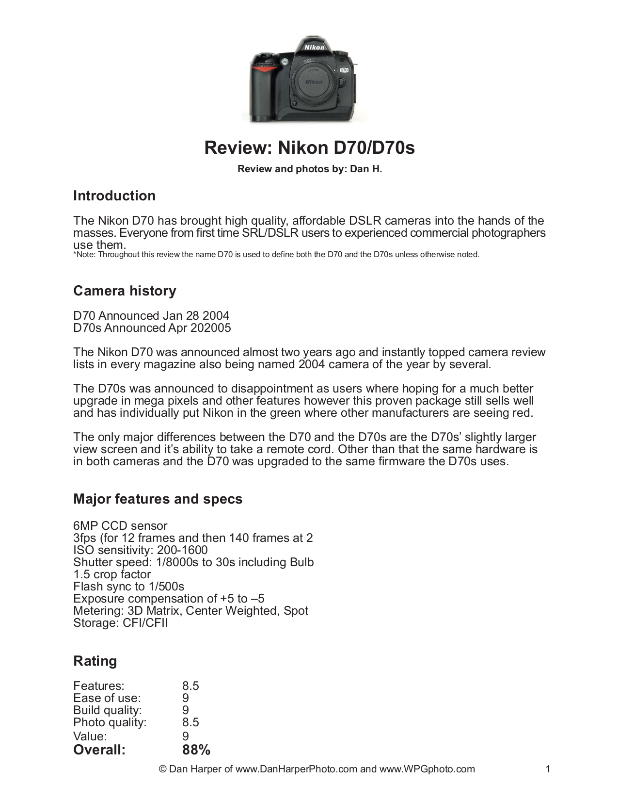 Download free pdf for Nikon D70 Digital Camera manual