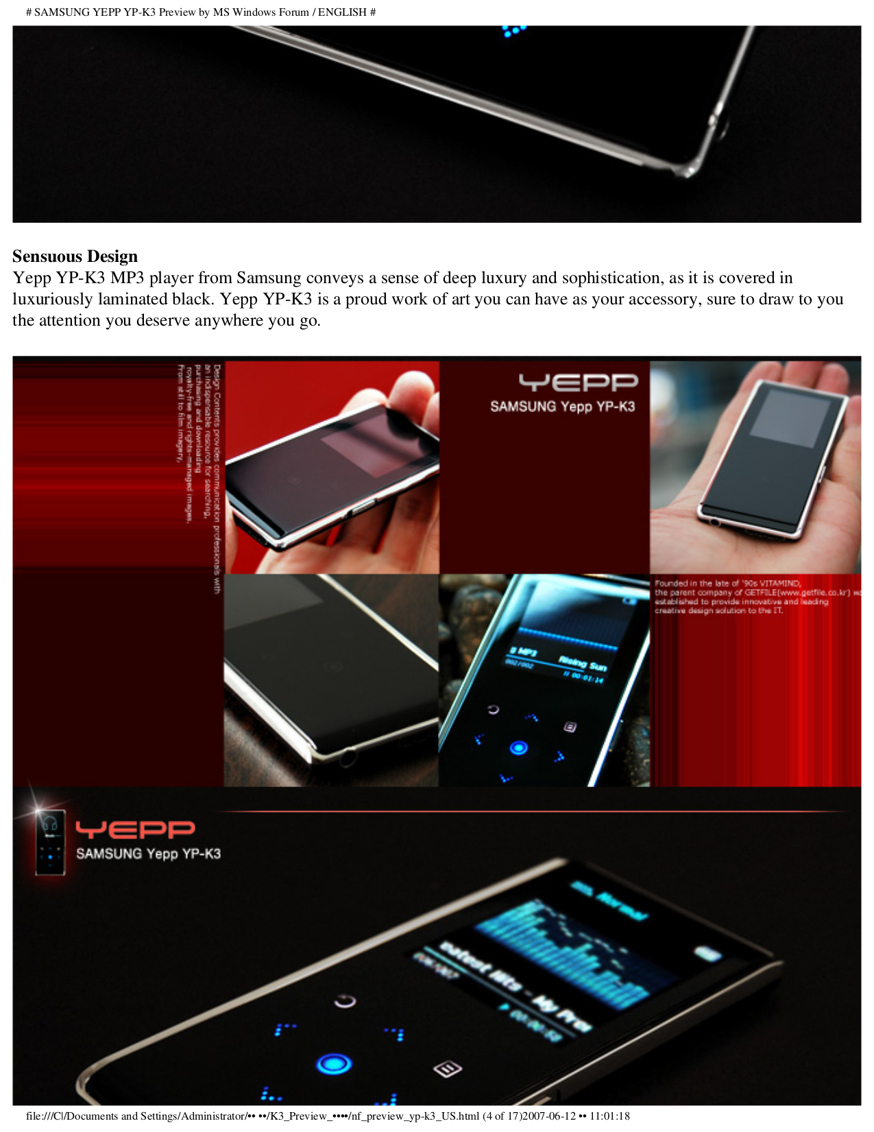 ... Samsung MP3 Player yePP YP-30S pdf page preview ...