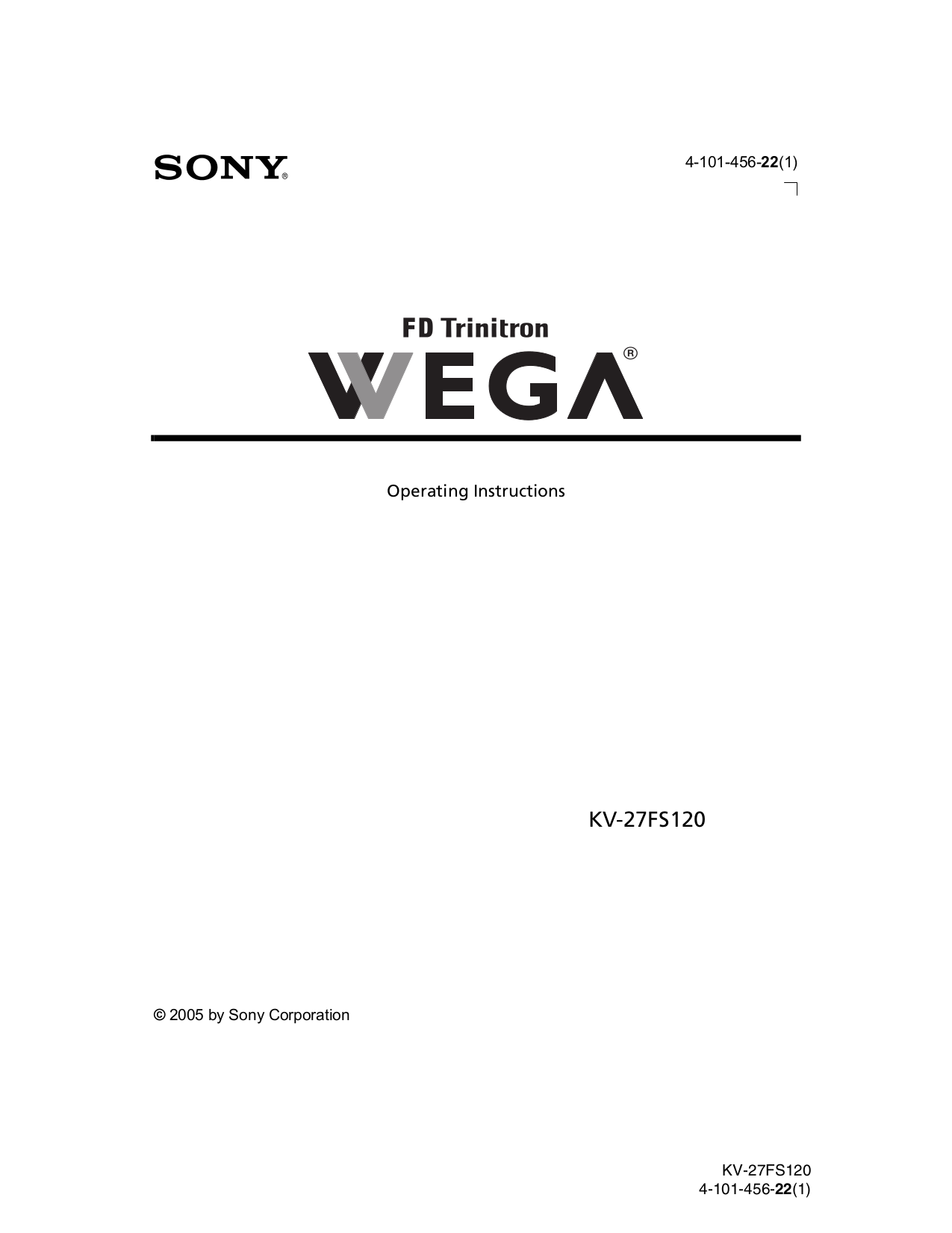 pdf for Sony TV KV-21RS10C manual
