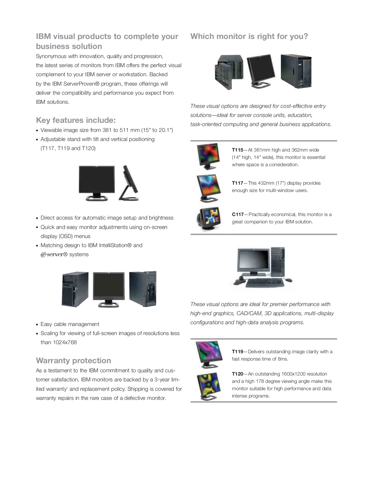... IBM Monitor T-117 pdf page preview ...