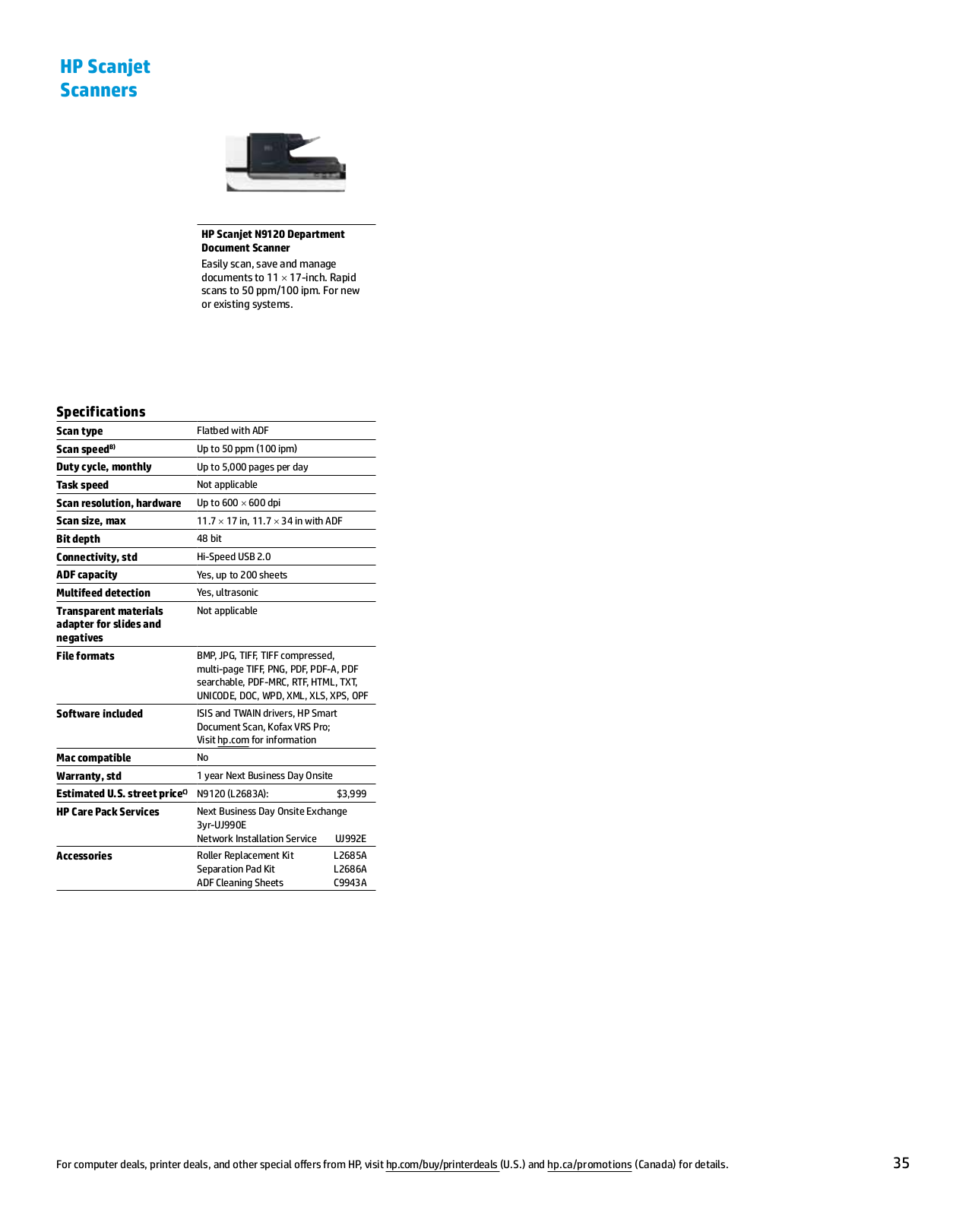 Hp Scanjet N9120 Scanner Pdf